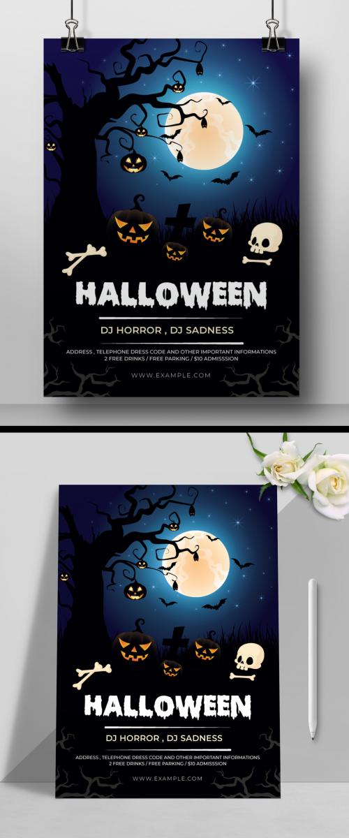 Adobe Stock - New Halloween Party Flyer Layout - 464333992
