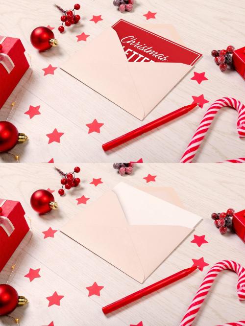 Adobe Stock - Christmas Letter with Envelope Mockup - 464335888