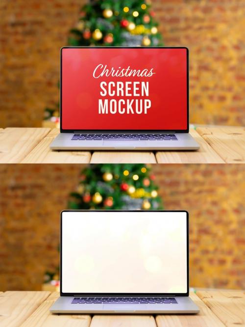 Adobe Stock - Christmas Laptop Mockup - 464336039