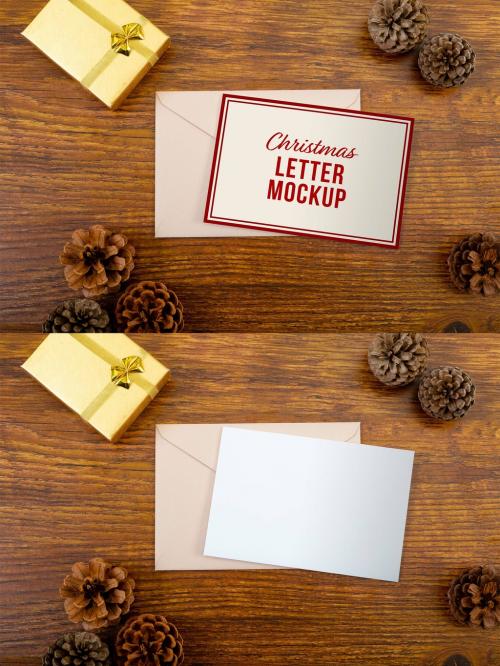 Adobe Stock - Christmas Letter with Envelope Mockup - 464336093