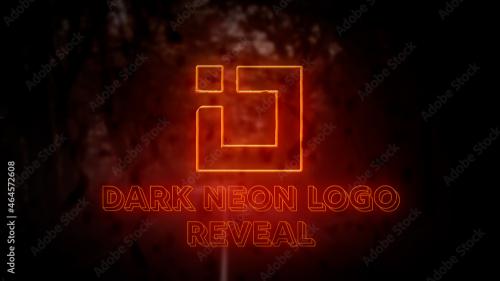Adobe Stock - Dark Glitchy Neon Logo Reveal - 464572608