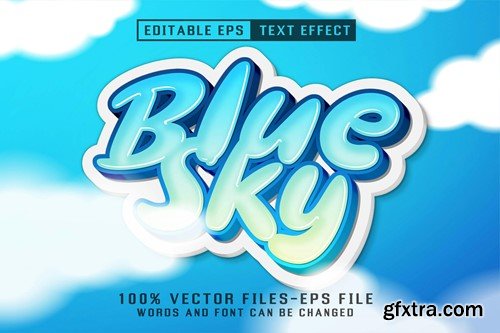 Blue Sky Editable Text Effect JVZBPE9