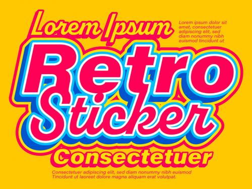 Adobe Stock - Retro Sticker Old Poster Style Text Effect - 465397895