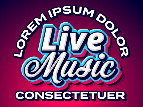 Adobe Stock - Live Music 3D Bold Stylized Text Effect - 465397914