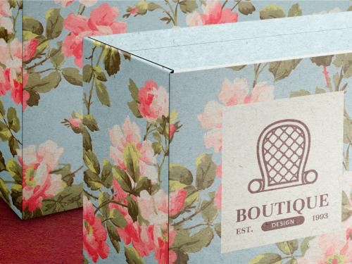 Adobe Stock - Floral Paper Box Mockup - 465401574