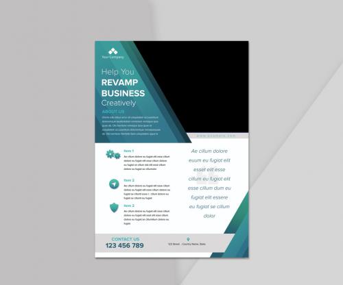 Adobe Stock - Business Flyer with Teal Accents - 465401995
