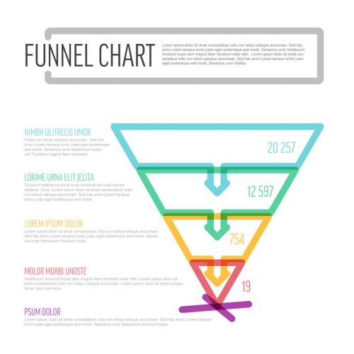 Adobe Stock - Thick Marker Line Layers Funnel Infographic Template - 465850519