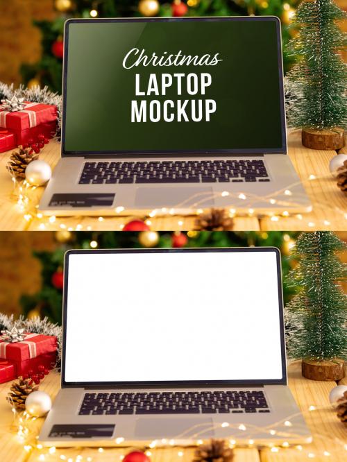 Adobe Stock - Christmas Laptop Mockup - 466042054