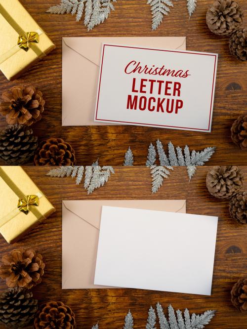 Adobe Stock - Christmas Letter and Envelope Mockup - 466042074