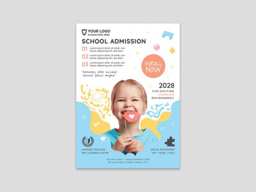 Adobe Stock - Kids School Daycare Kindergarten Flyer Layout - 466577441