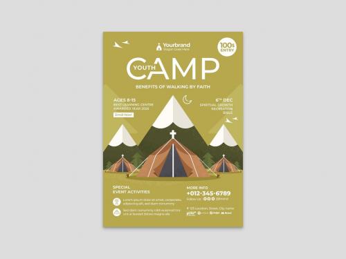 Adobe Stock - Church Youth Summer Outdoor Camp Flyer Poster - 466577467