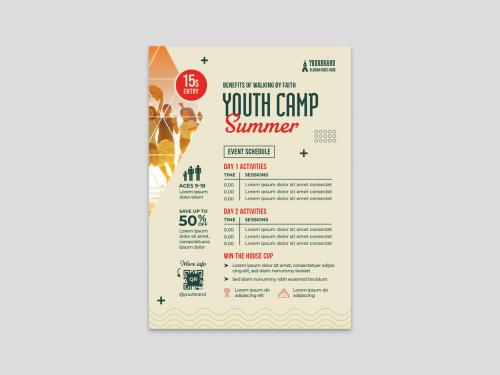 Adobe Stock - Modern Church Christian Youth Even Schedule Flyer Layout - 466577476