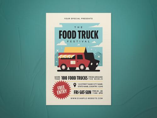 Adobe Stock - Food Truck Flyer Layout - 466794405