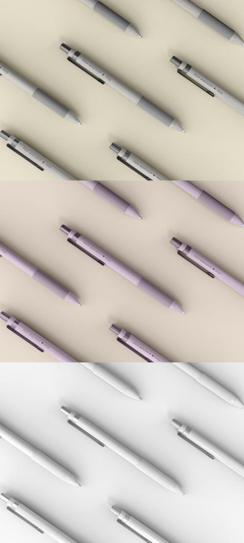 Adobe Stock - Set of Pens Mockup - 466796289