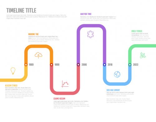 Adobe Stock - Infographic Company Milestones Curved Thick Line Timeline Template - 467009775