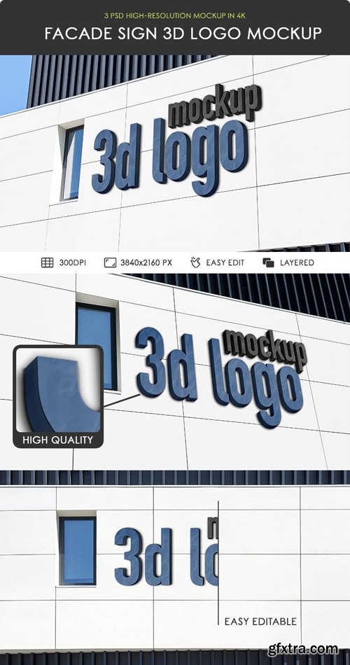 Sign 3D Logo PSD Mockup Template