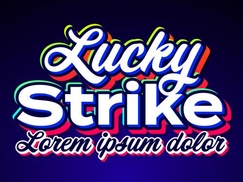 Adobe Stock - Lucky Strike Modern Dark Pop Text Effect - 467237741