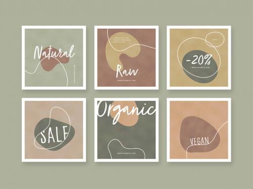 Adobe Stock - Earth Tones Social Layouts with Abstract Minimal Shape Illustrations - 467447185