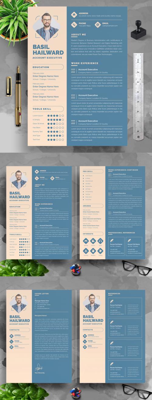 Adobe Stock - Minimal Resume and Cover Letter and Reference Page Set - 467447542