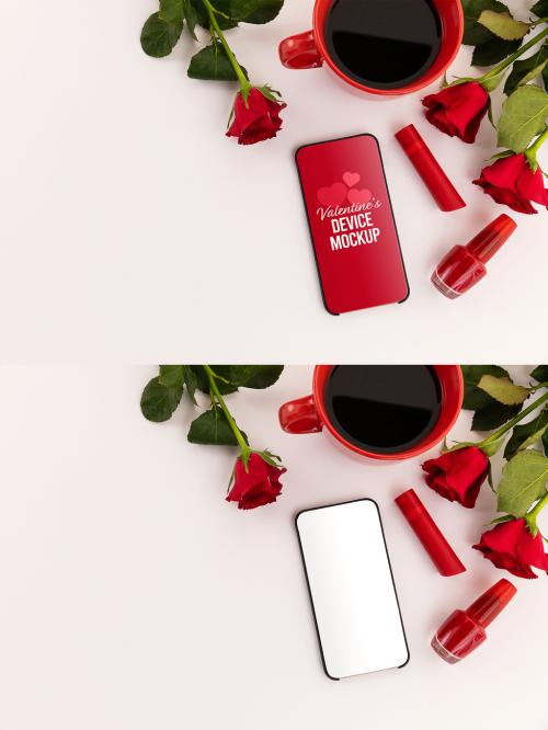 Adobe Stock - Valentines Phone Mockup - 468032162