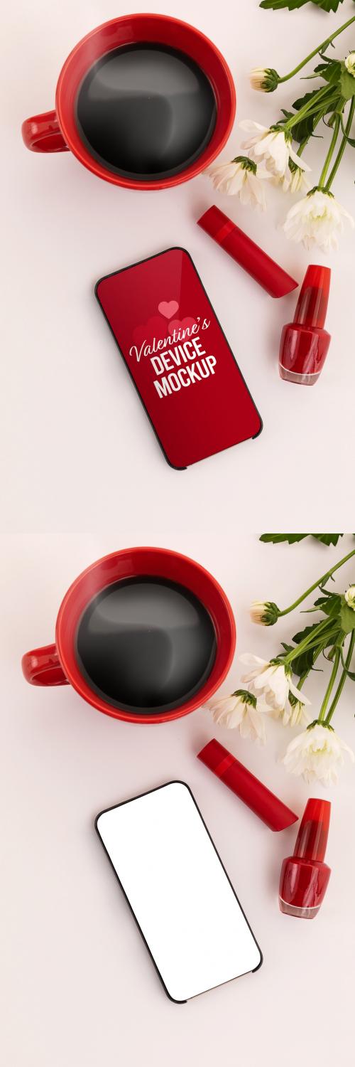 Adobe Stock - Valentines Phone Mockup - 468032190