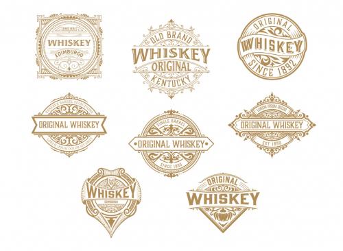 Adobe Stock - Set of 8 Vintage Logos and Badges - 468263017