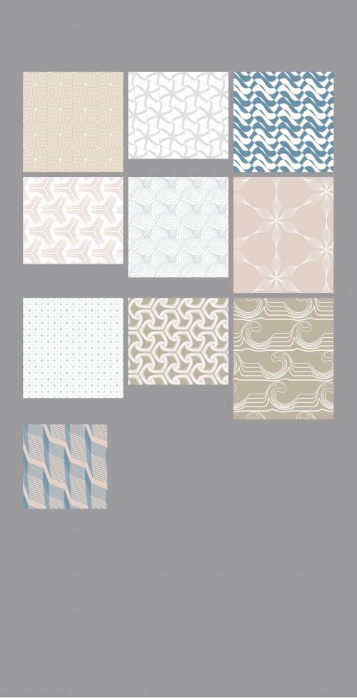 Adobe Stock - Pastel Colored Simple Geometric Seamless Pattern Collection - 468263213
