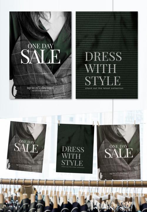 Adobe Stock - Unisex Fashion Sale Layout Poster Set - 468676382