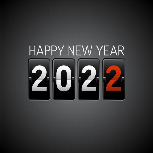 Adobe Stock - Vector Modern Minimalistic Happy New Year Card 2022 - 468676456