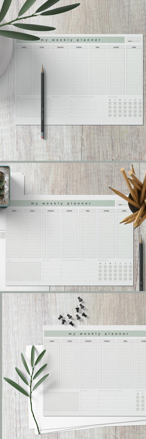Adobe Stock - Weekly Planner Layout - 468851591