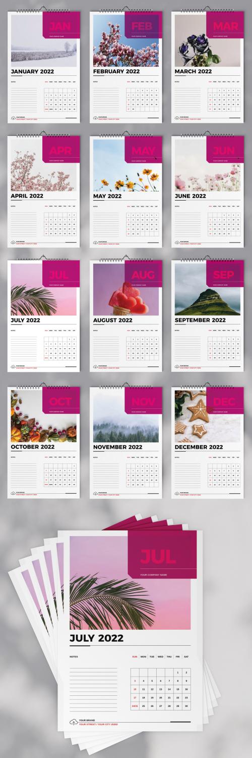 Adobe Stock - Nature Wall Calendar 2022 Layout - 468851606