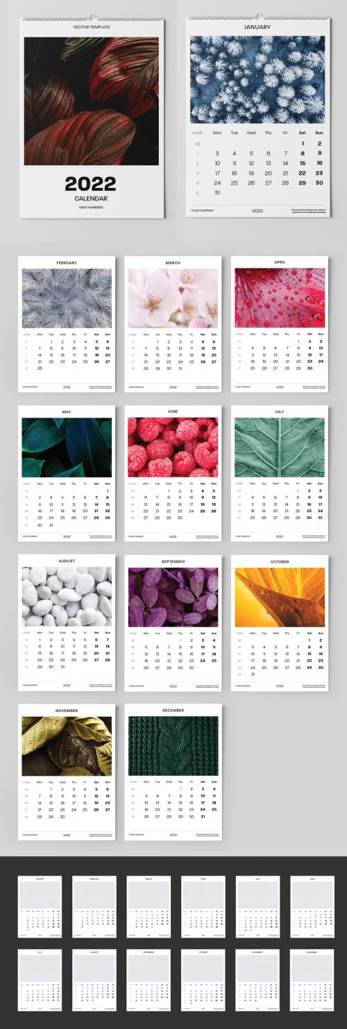 Adobe Stock - Wall Desk Calendar with Week Numbering - 468851608