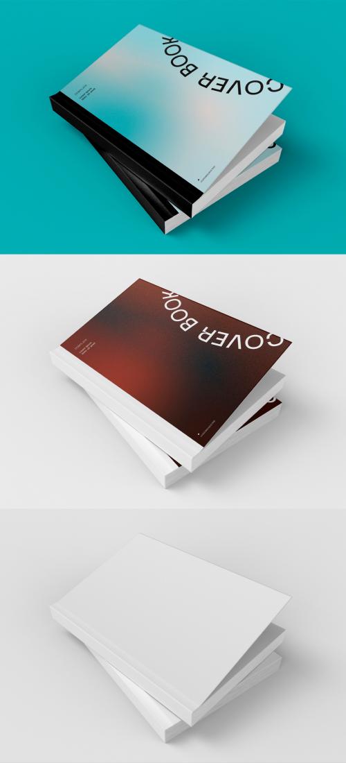 Adobe Stock - 3D Stacked Book Covers Layout - 469582264