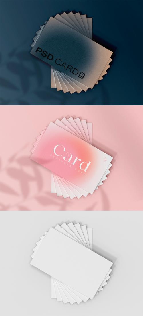 Adobe Stock - 3D Stacked Business Cards Mockup - 469582290