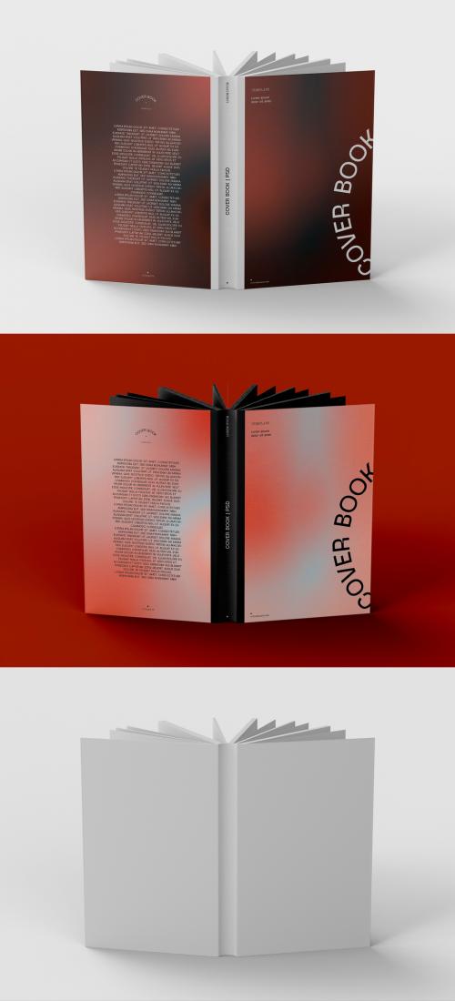 Adobe Stock - 3D Cover Side of Open Book Mockup - 469582292