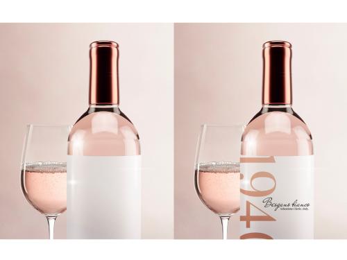 Adobe Stock - Rose Wine Bottle Mockup - 470191853