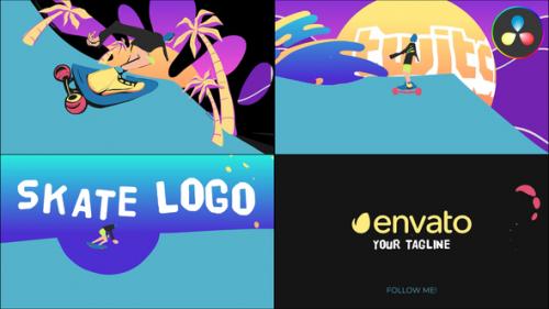 Videohive - Skate Logo Opener for DaVinci Resolve - 51120610