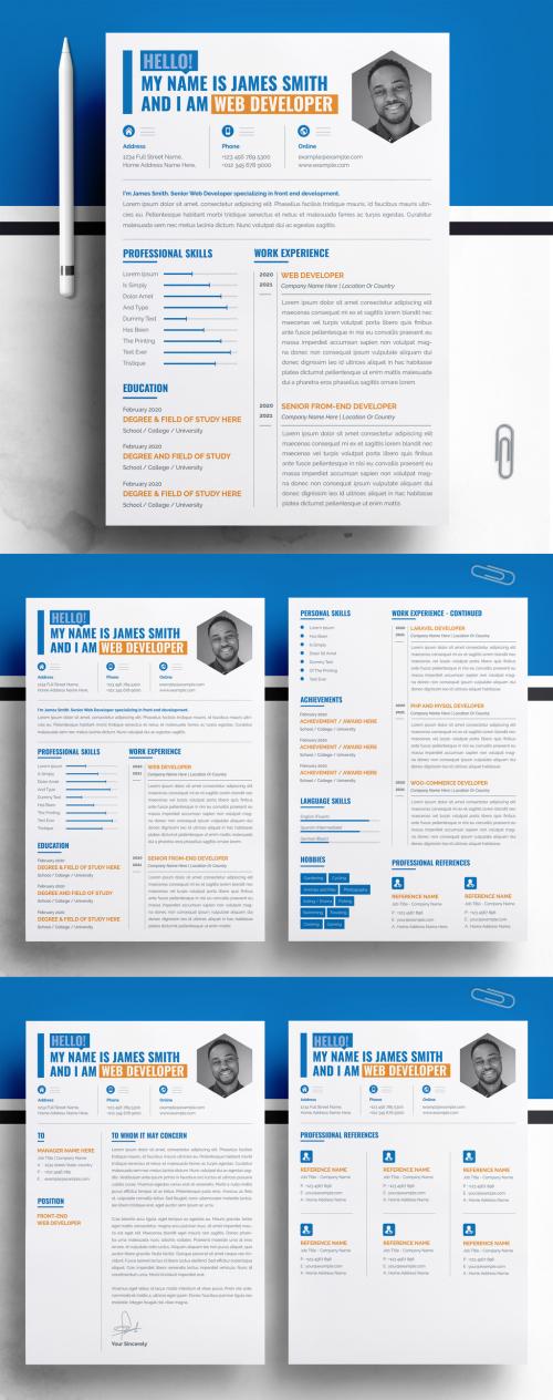 Adobe Stock - Professional Resume Layout with Cover Letter - 470735130