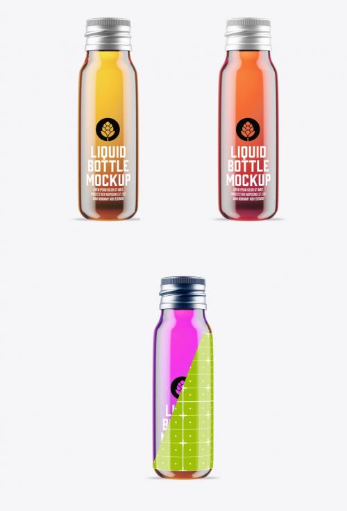 Adobe Stock - Glass Liquid Bottle Mockup - 470947550