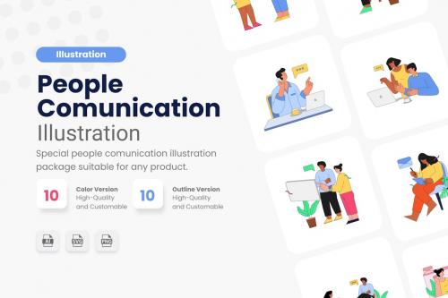 People Communication Illustration Collections