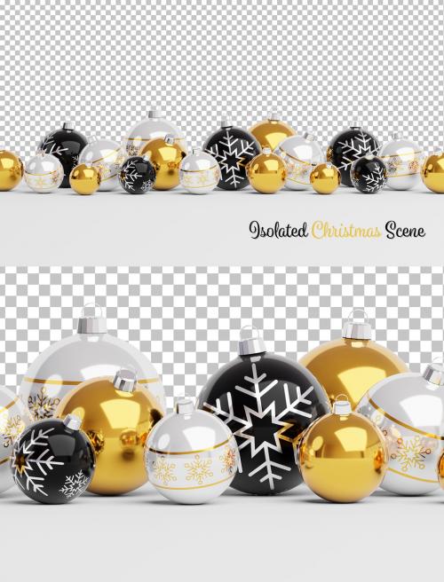 Adobe Stock - Isolated Christmas Baubles on White Mockup - 470948760