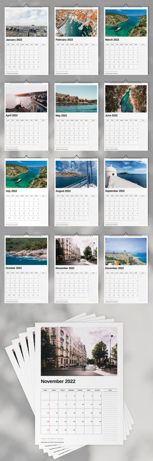 Adobe Stock - Nature Landscape Wall Calendar 2022 Layout - 471148065