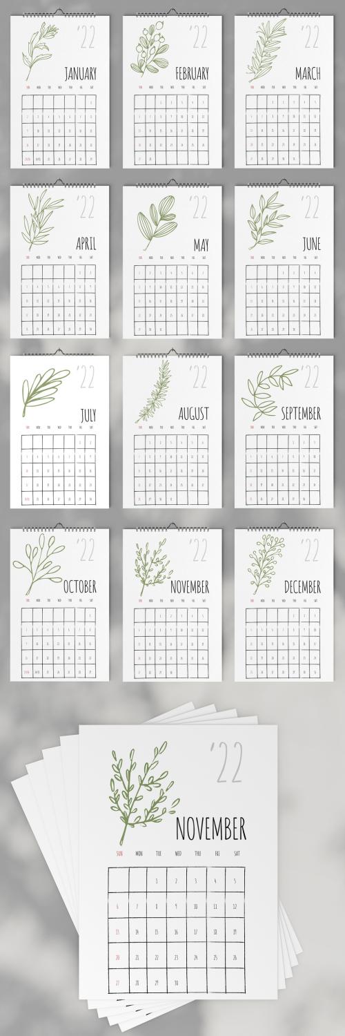 Adobe Stock - Plants Handmade Wall Calendar 2022 Layout - 471148073