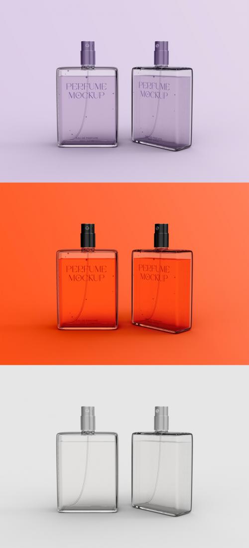 Adobe Stock - 3D Set of Two Perfume Bottles Mockup - 471148539