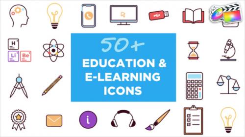 Videohive - Animated Icons for Education and E-learning for FCPX - 51033049