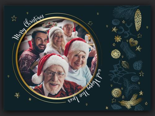 Adobe Stock - Christmas Family Photo Card Layout Layout - 471149248