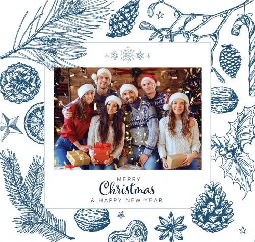 Adobe Stock - Christmas Family Photo Card Layout Layout - 471149274