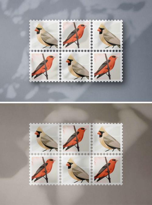 Adobe Stock - Postage Stamps Stationery Mockup Scene - 472107112