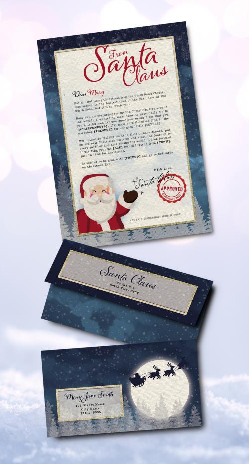 Adobe Stock - Santa Claus Kids Letter Layout - 472107366