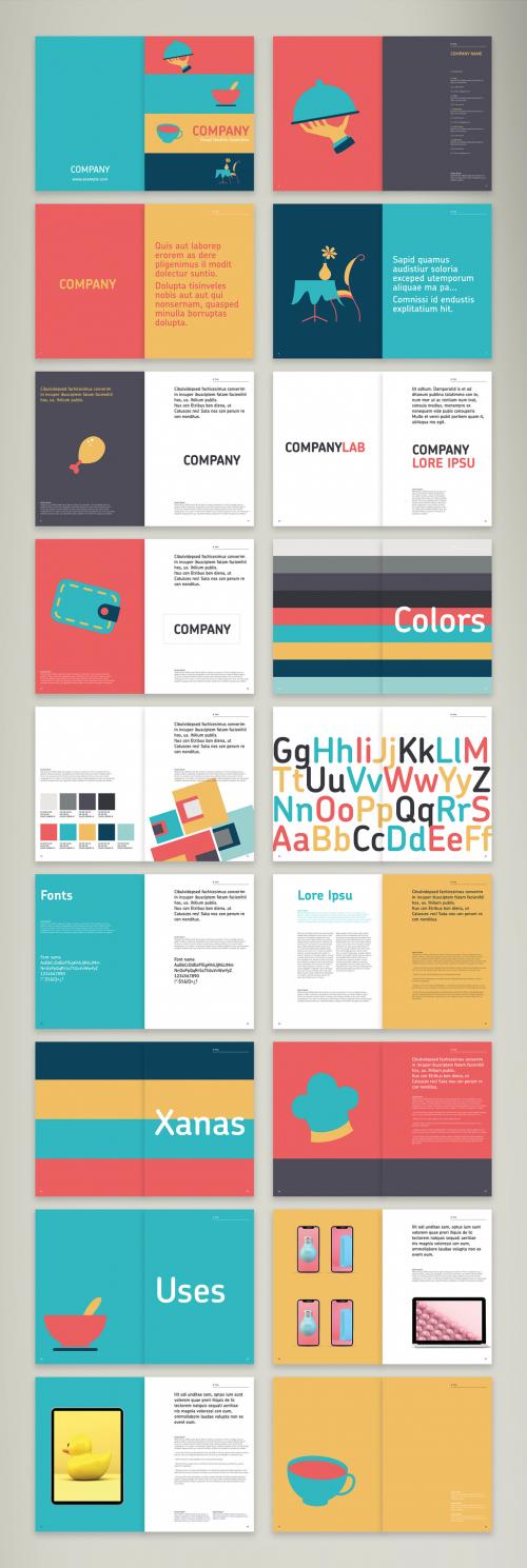 Adobe Stock - Brand Manual Layout with Colored Accents - 472107380